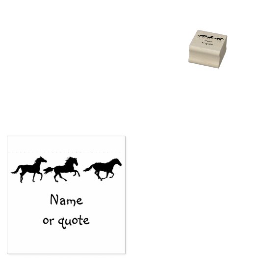 Paarden Naam of Tekst Silhouette Rubberstempel (Gestempeld)