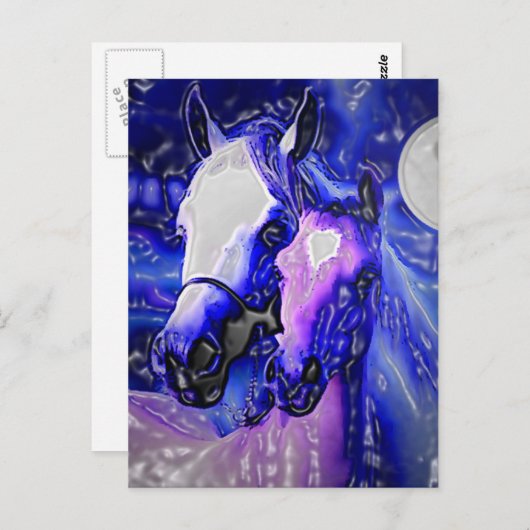 Paarden & Nacht Briefkaart (Voorkant / Achterkant)