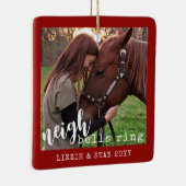 Paarden Neigh Bells Ring Persoonlijke foto Keramisch Ornament (Rechts)