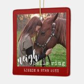 Paarden Neigh Bells Ring Persoonlijke foto Keramisch Ornament (Links)