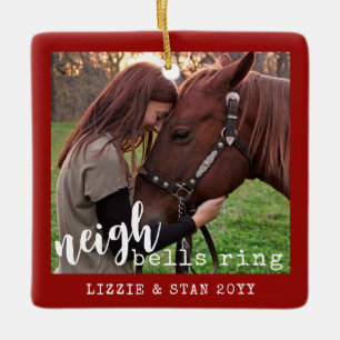 Paarden Neigh Bells Ring Persoonlijke foto Keramisch Ornament