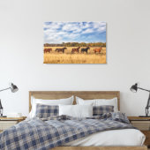 Paarden net buiten het nationale park Grand Teton Canvas Afdruk (Insitu (Slaapkamer))