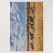 Paarden net buiten het nationale park Grand Teton Legpuzzel (Verticaal)