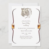 Paarden Nuzzling Bier & BBQ bruiloft uitnodiging (Voorkant)