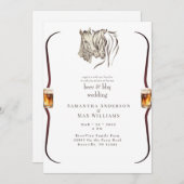 Paarden Nuzzling Bier & BBQ bruiloft uitnodiging (Voorkant / Achterkant)