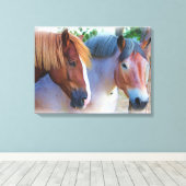 Paarden Olieverfschilderij Canvas Afdruk (Insitu (Houten vloer))
