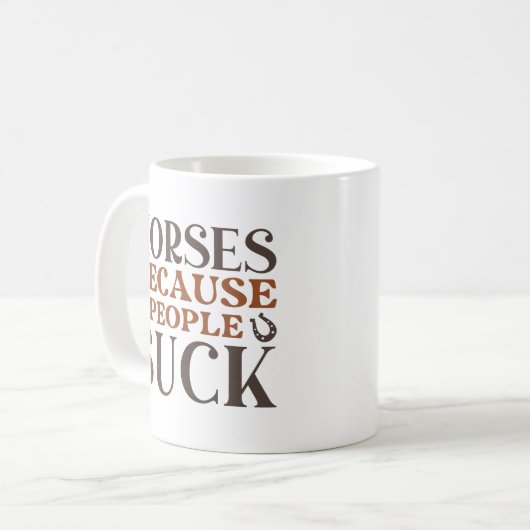 Paarden omdat de mensen zich opslokken koffiemok (Voorkant links)