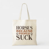 Paarden omdat de mensen zich opslokken tote bag (Achterkant)