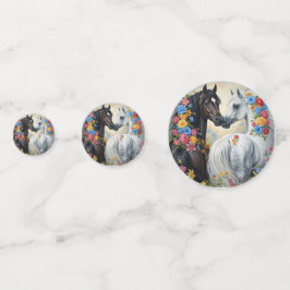 Paarden omlijst met bloemen  confetti