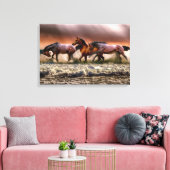 Paarden omwikkeld canvas (Insitu (Woonkamer))