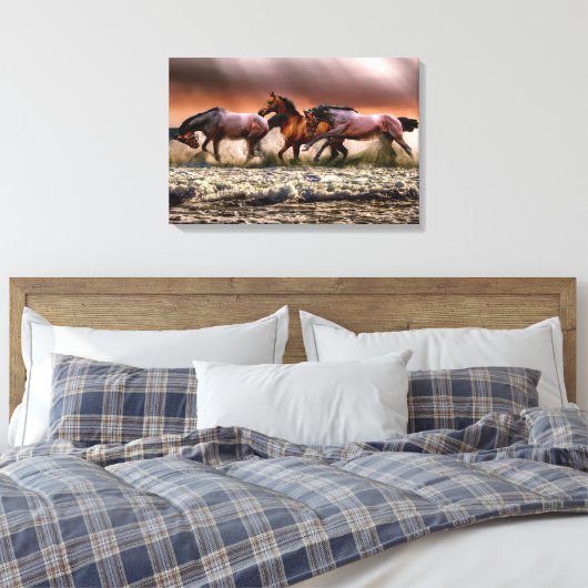 Paarden omwikkeld canvas (Insitu (Slaapkamer))