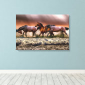 Paarden omwikkeld canvas afdruk (Insitu (Houten vloer))