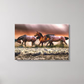 Paarden omwikkeld canvas afdruk (Voorkant)