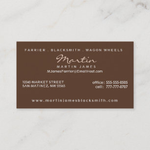 Paarden onder de eikenboom Sepia met monogram Visitekaartje