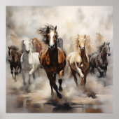 Paarden Ongetemd Running Free Poster (Voorkant)