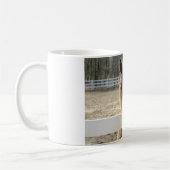 Paarden ontmoeten je bij het hek koffiemok (Links)