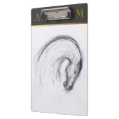 Paarden - Oorspronkelijke tekening - Monogram klem Klembord (Links)