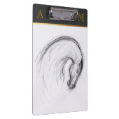 Paarden - Oorspronkelijke tekening - Monogram klem Klembord (Rechts)