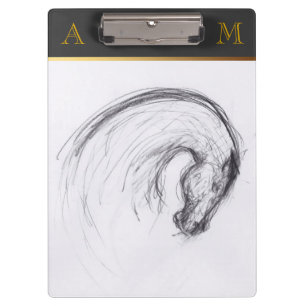 Paarden - Oorspronkelijke tekening - Monogram klem Klembord