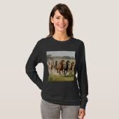 Paarden op Basic T-shirt met lange mouwen (Voorkant volledig)