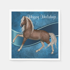 Paarden op blauw vakantiepapier Borden Servetten
