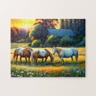 Paarden op Boerderij Bloemenweide Legpuzzel