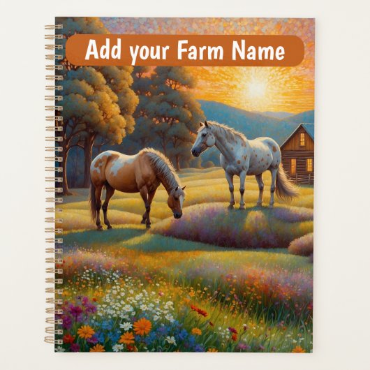 Paarden op Boerderij Wildebloemenwei Planner (Voorkant)