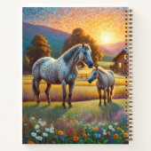 Paarden op Boerderij Wildflower Weide Notitieboek (Achterkant)