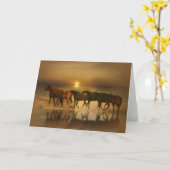 Paarden op de Beach Blank Note-kaarten Kaart (Gele Bloem)