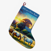 Paarden op de boerderij grote kerstsok (Voorkant (Hangend))