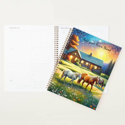 Paarden op de boerderij planner (Display)
