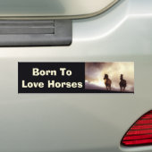 Paarden op de Bumpersticker op de heuvel (Op auto)