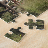 Paarden op de foto van de gespleten spoorstaafkop legpuzzel (Zijkant)