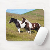 Paarden op de heuvelhelling muismat (Met muis)