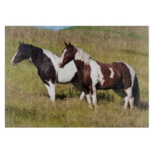 Paarden op de heuvelhelling snijplank (Voorkant)