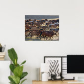 Paarden op de ranch, Binnen-Mongolië, China Poster (Thuiskantoor)