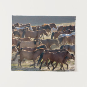 Paarden op de ranch, Binnen-Mongolië, China Wandkleed