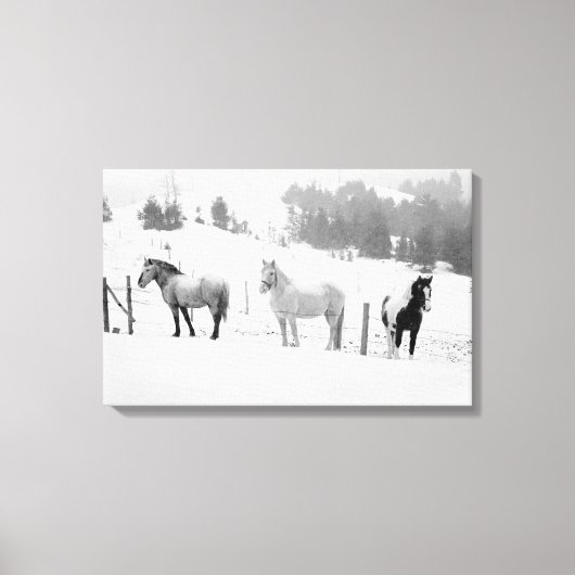 Paarden op de Ranch Canvas Afdruk (Voorkant)
