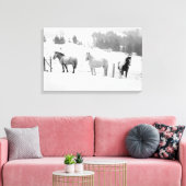 Paarden op de Ranch Canvas Afdruk (Insitu (Woonkamer))