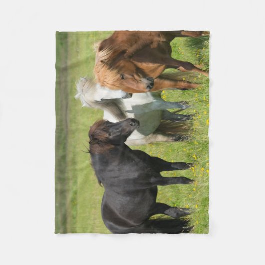 Paarden op de Ranch, Zuid-IJsland Fleece Deken (Voorkant)