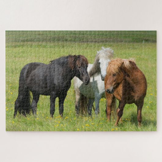 Paarden op de Ranch, Zuid-IJsland Legpuzzel (Horizontaal)