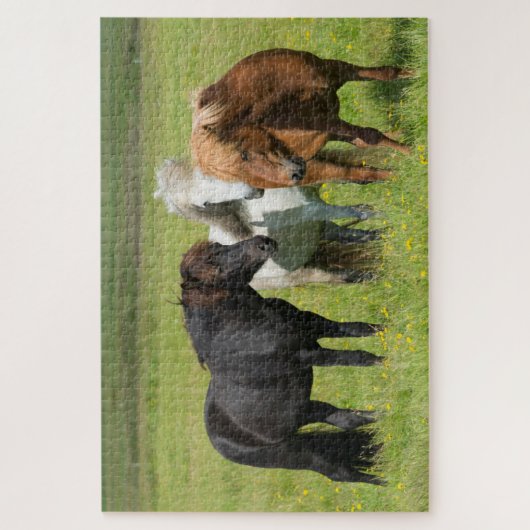 Paarden op de Ranch, Zuid-IJsland Legpuzzel (Verticaal)
