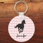 Paarden op de Sjabloon van het diamantpatroon Sleutelhanger (Voorkant)