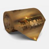 Paarden op de strand Stropdas (Opgerold)