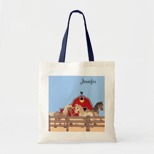 Paarden op een Boerderij Tote Bag (Voorkant)
