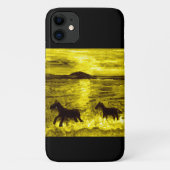 Paarden op een Golden Seashore Equine Case-Mate iPhone Case (Achterkant)