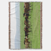 Paarden op grasland - Landschapsfoto Deken (Voorkant Verticaal)