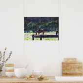 Paarden op het Poster van het Boerderij (Keuken)
