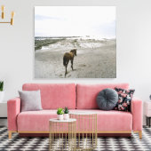 Paarden op het strand canvas afdruk (Insitu (Woonkamer))