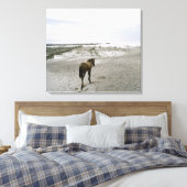 Paarden op het strand canvas afdruk (Insitu (Slaapkamer))